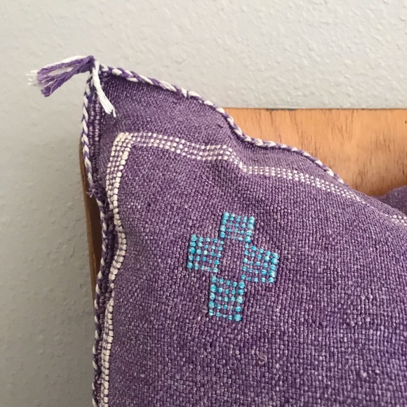 Moroccan Sabra Silk Cactus Silk Pillow in Purple - Picture 3 of 4